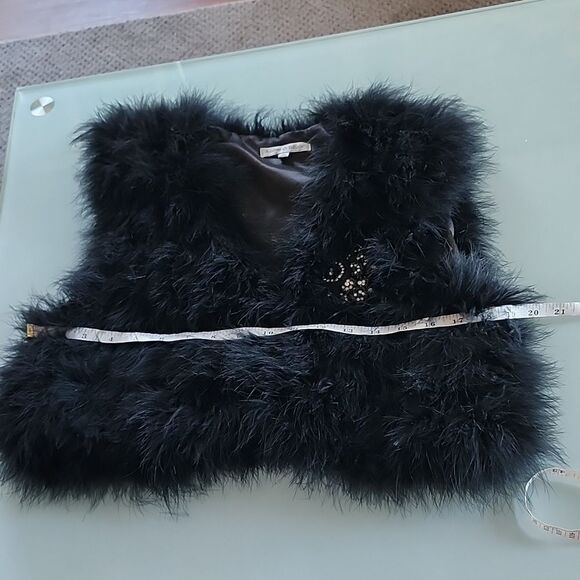 Ambre Babzoe Genuine Turkey  Down Jeweled Vest - Picture 8 of 13